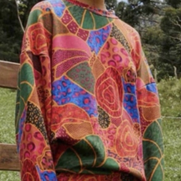 FARM Rio Tops - NEW Size XL FARM RIO Hidden Animals Beaded Balls Crewneck Cotton Sweatshirt